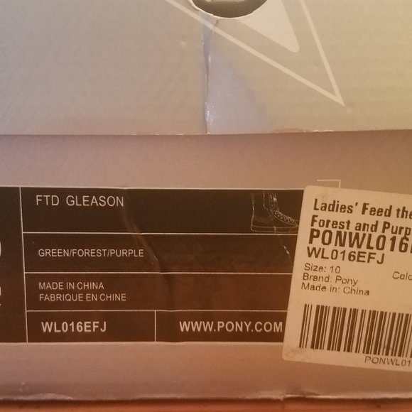 Pony Forest Green & White FTD Gleason Sneakers Sz 10 NEW - Picture 9 of 11